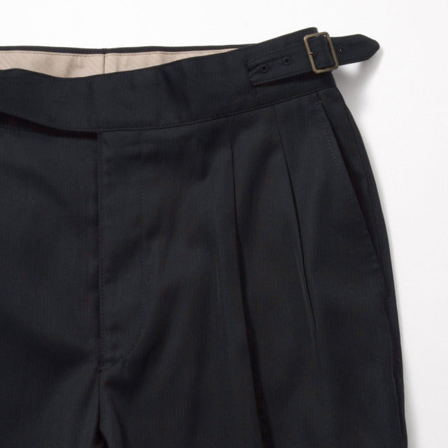 2tuck　Gurkha　Model　【BCMG26-80】　Black 　High Twisted Twill 撥水加工　裾未処理　【梅雨対策　春夏商品】