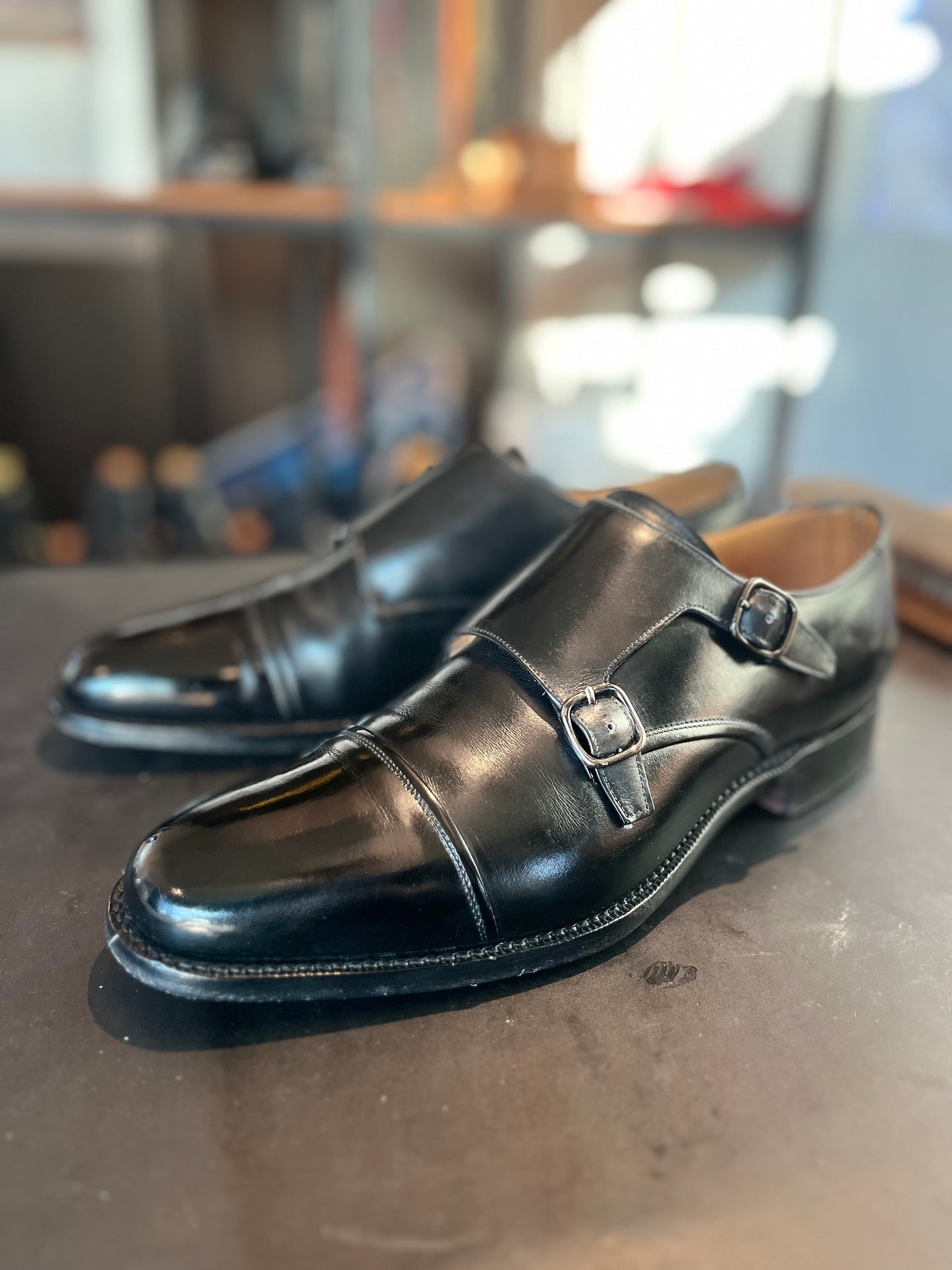Church's Double buckle "Monk-Strap" in Black calfskin UK6