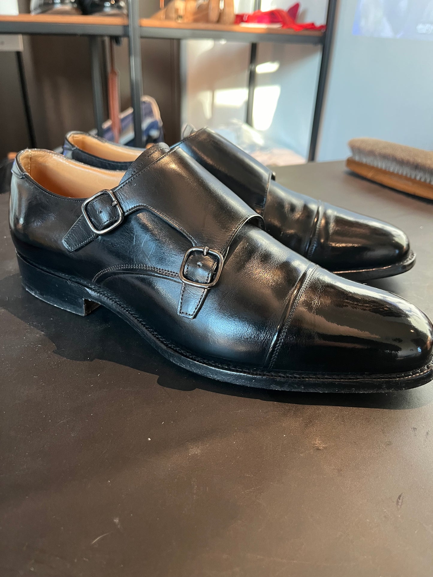 Church's Double buckle "Monk-Strap" in Black calfskin UK6