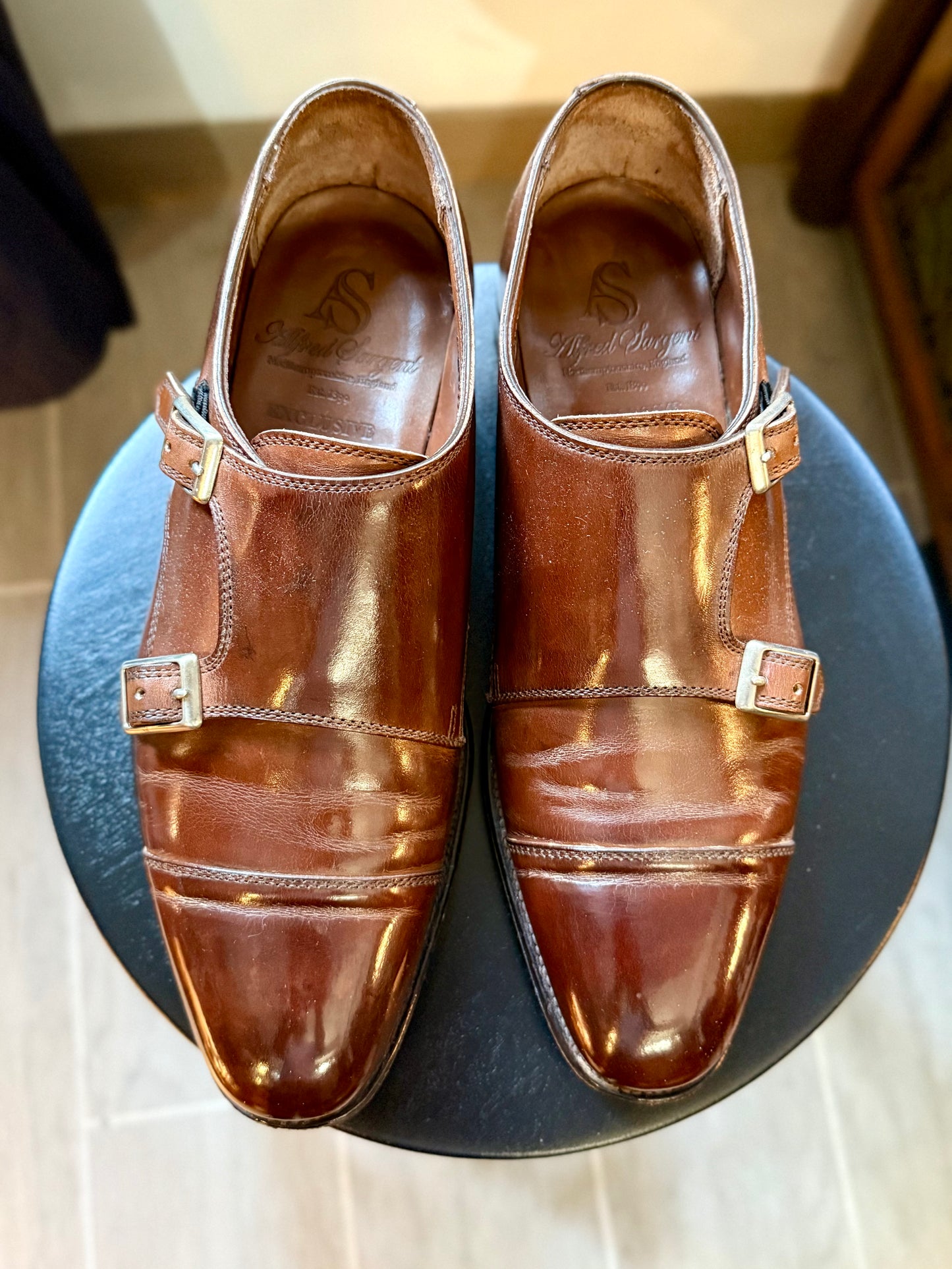 Alfred Sargent brown double monk UK6.5