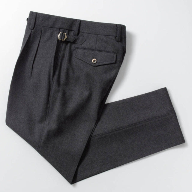 2tuck Belt-Loop Model　【BCMG43-80】　 C-GRAY　VB CANONICO 4PLY FRESCO Ｗ100%　  裾未処理品 【春秋商品】