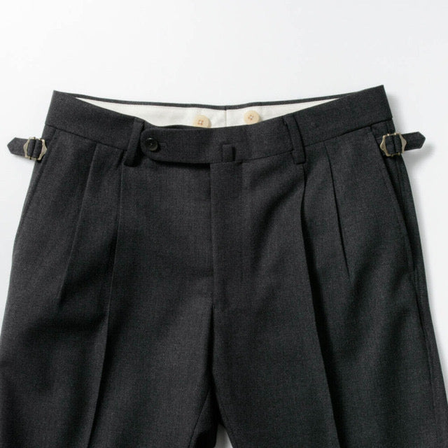 2tuck Belt-Loop Model　【BCMG43-80】　 C-GRAY　VB CANONICO 4PLY FRESCO Ｗ100%　  裾未処理品 【春秋商品】