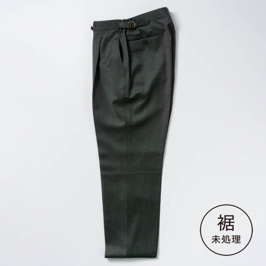 1tuck　Wide Model 【BCMG92-20】　 Ｄ-GREEN　W100%　CANONICO 21micron　 裾未処理品　【通年商品】