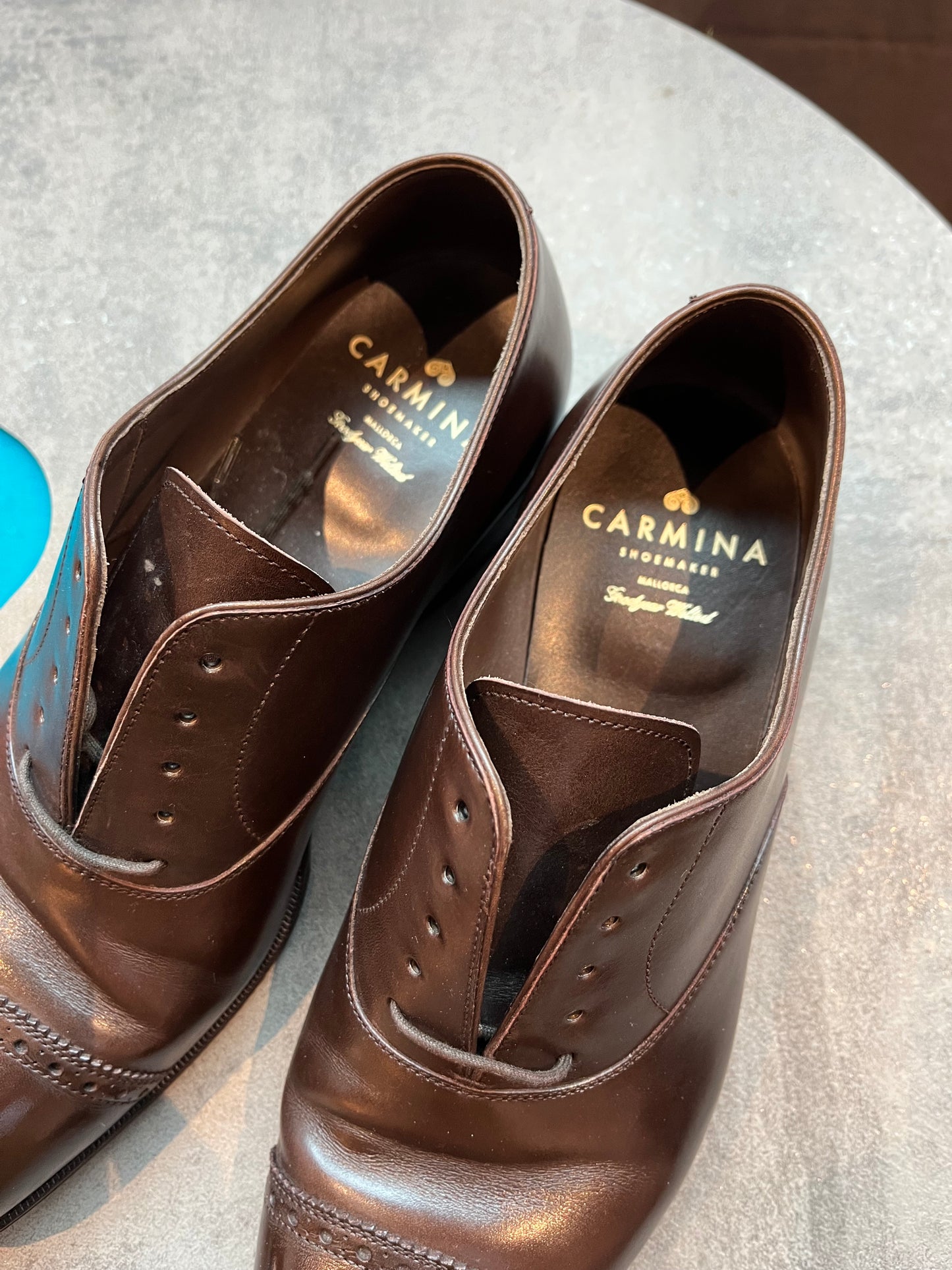 Carmina brown cap-toe UK6.5