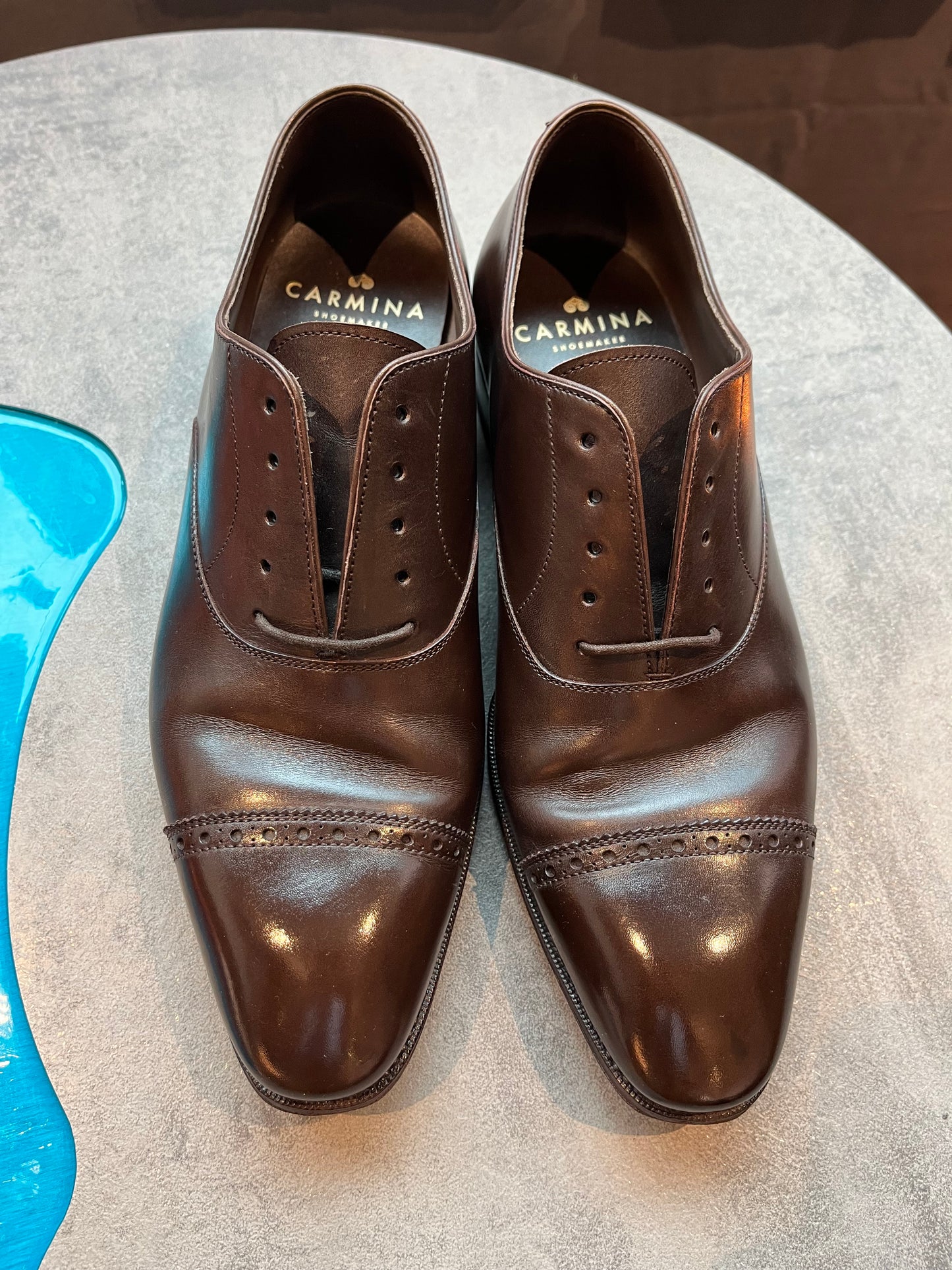 Carmina brown cap-toe UK6.5